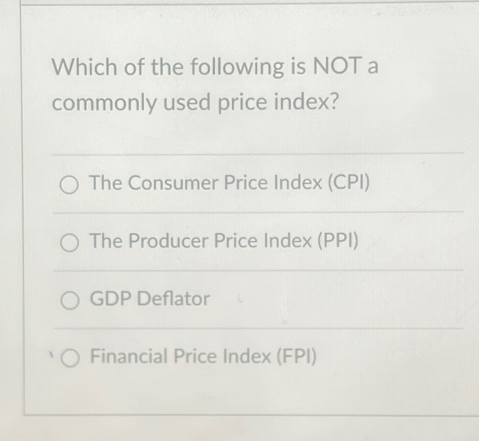 which of the following is the consumer price index used for