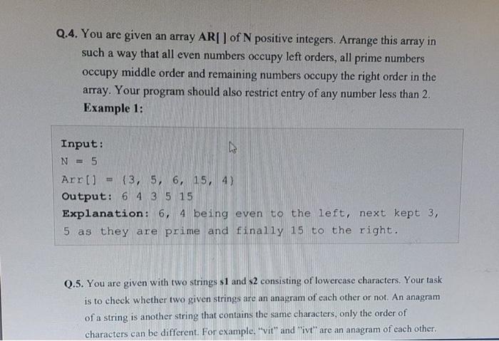 Solved Q.4. You are given an array AR[ ] of N positive | Chegg.com