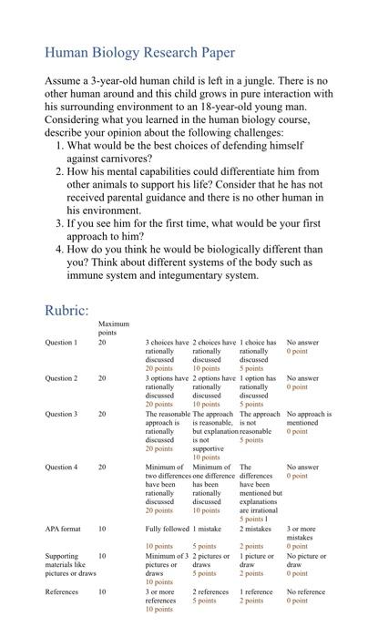 research questions about human biology