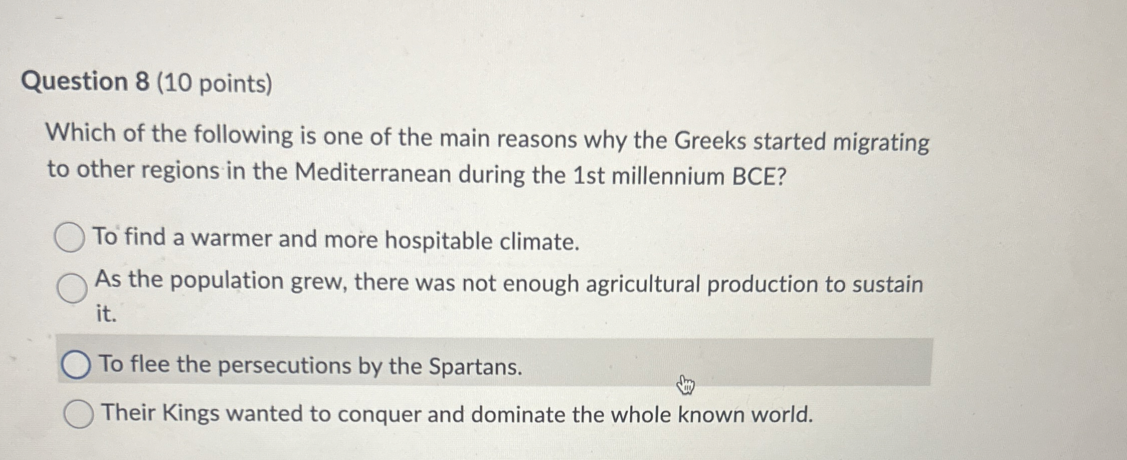 Solved Question 8 (10 ﻿points)Which of the following is one | Chegg.com
