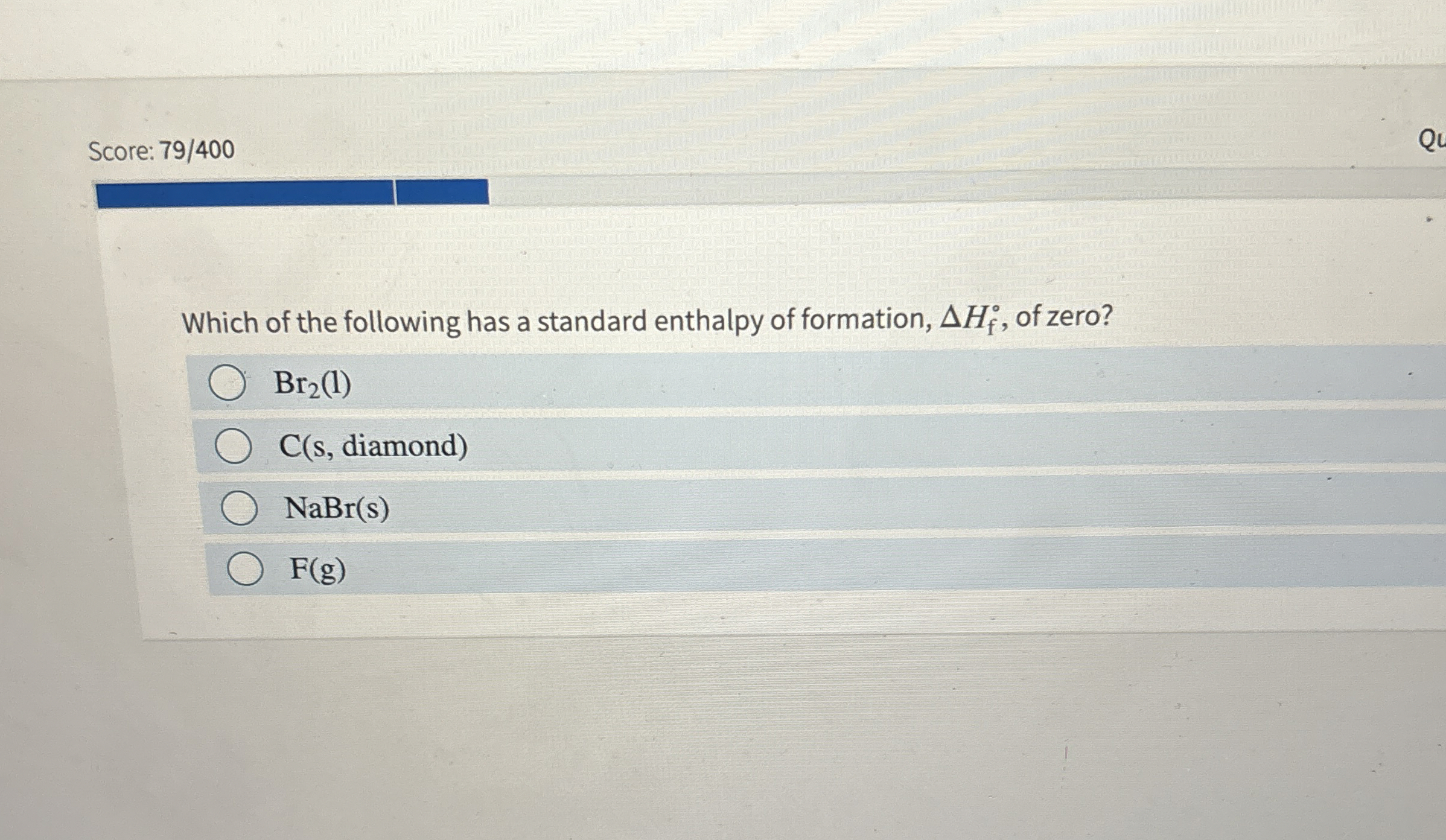 Solved Score 79400Which of the following has a standard