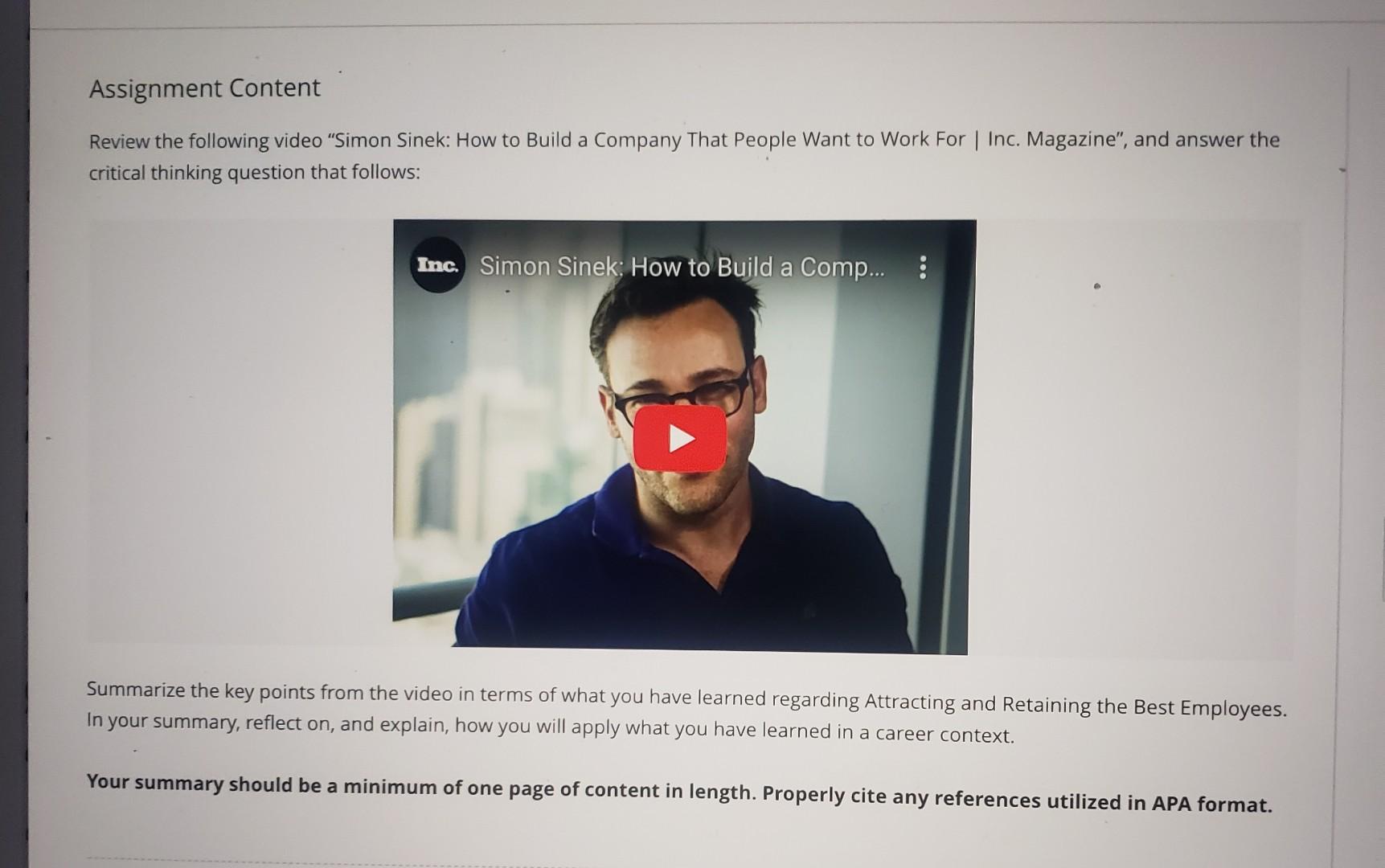 Solved Review The Following Video Simon Sinek How To Build Chegg Solved Review The Following Video Simon Sinek How To Build Chegg