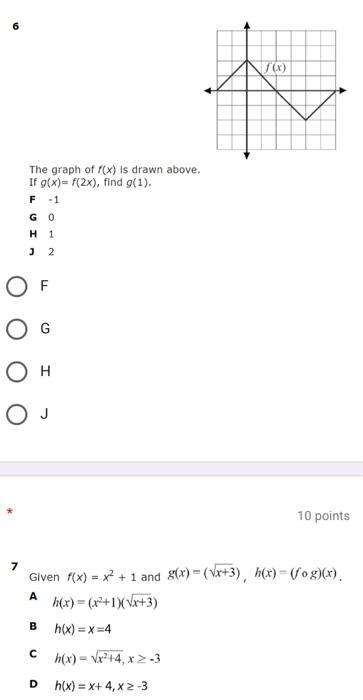 Solved F X The Graph Of F X Is Drawn Above If G X F 2 Chegg Com