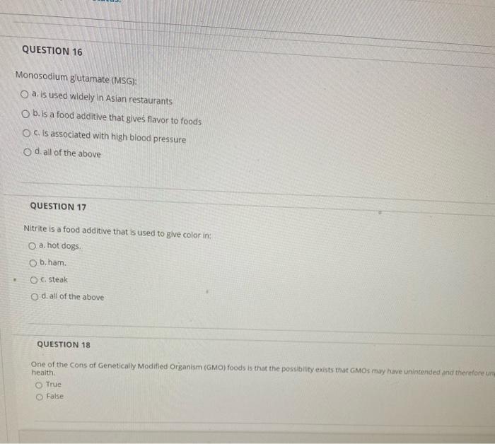 Solved QUESTION 13 The Food And Drug Administration (FDA) Is | Chegg.com