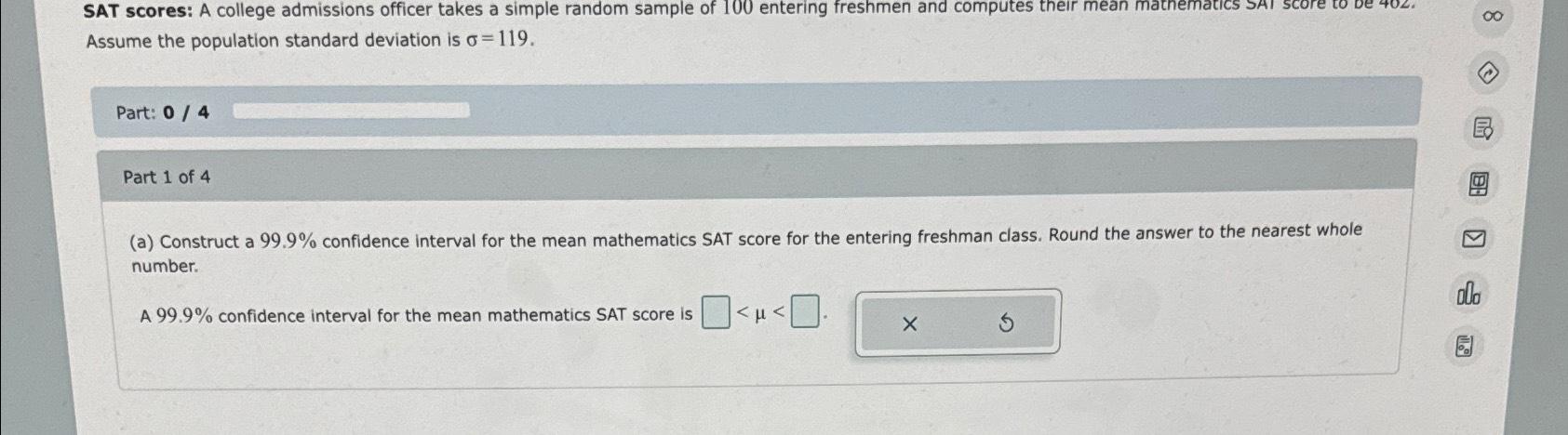 Solved Assume the population standard deviation is | Chegg.com