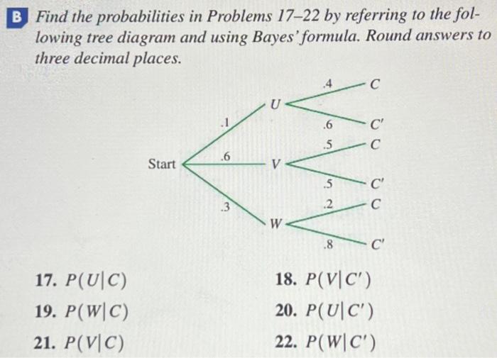 Solved Find the probabilities in Problems 17−22 by referring | Chegg.com
