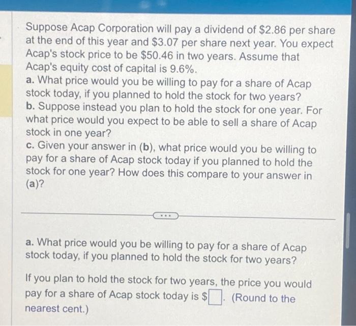 Solved please answer all parts and explain what formula and | Chegg.com