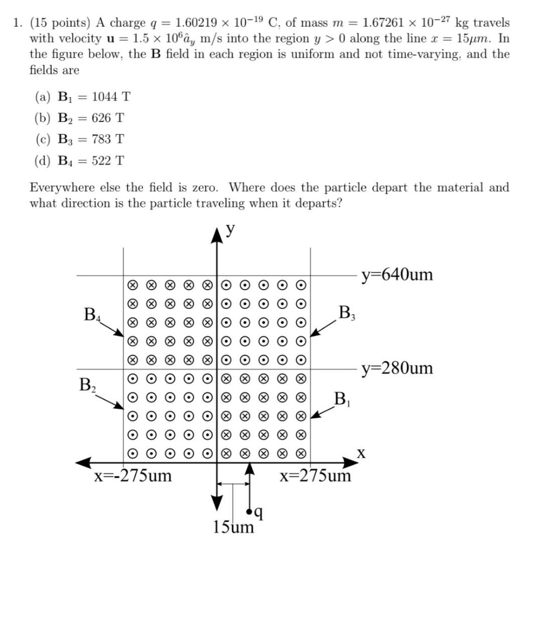 Solved 1 15 Points A Charge Q 1 X 10 19 C Of Chegg Com