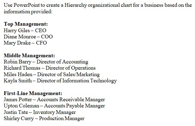 Top Management Hierarchy Chart