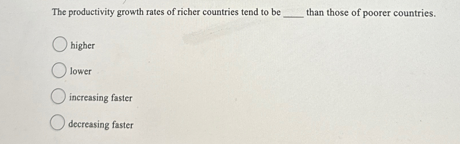 Solved The productivity growth rates of richer countries | Chegg.com