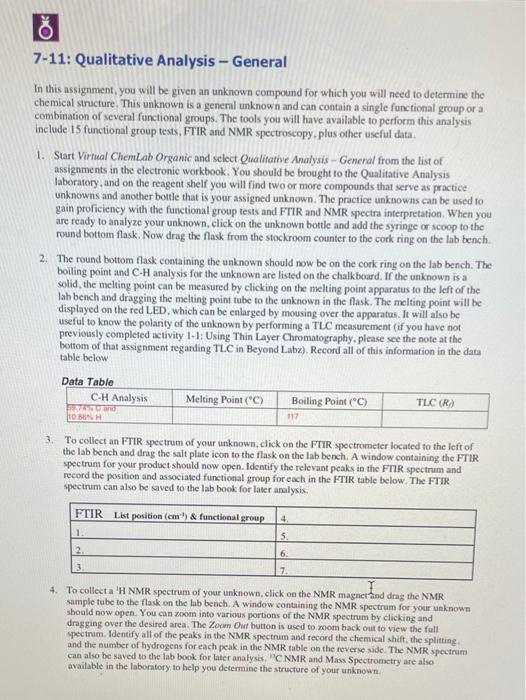 Solved OK 7-11: Qualitative Analysis - General In this | Chegg.com