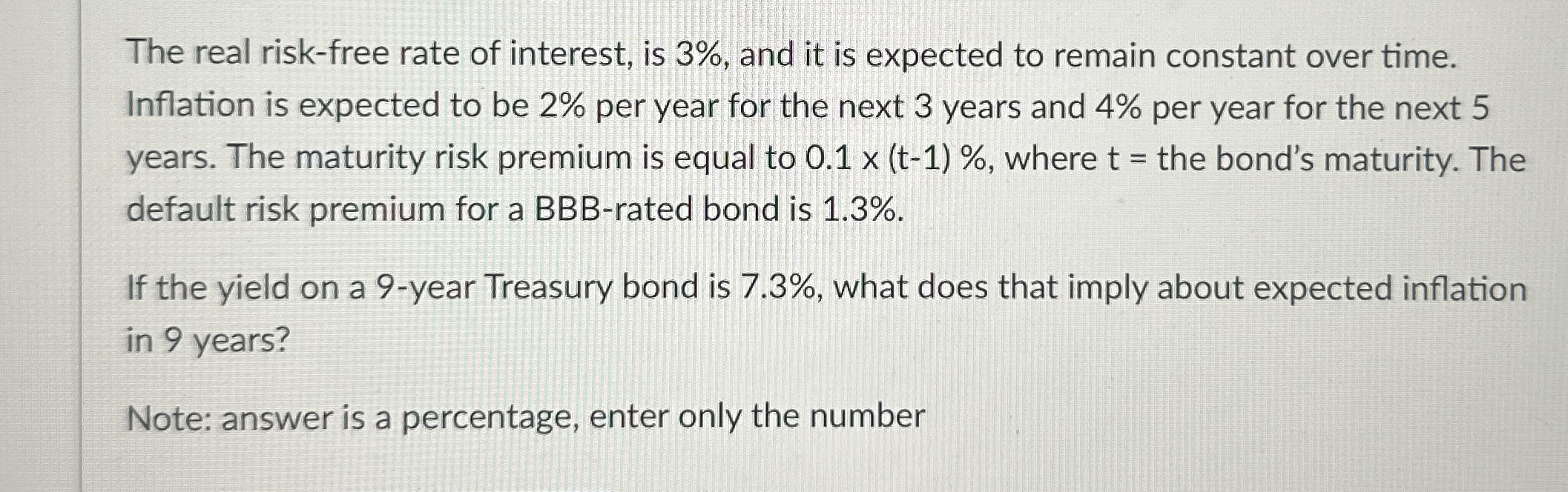 Solved The real risk-free rate of interest, is 3%, ﻿and it | Chegg.com