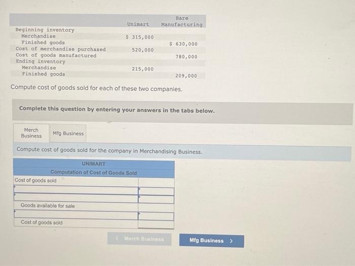 Solved Compute cost of goods sold for each of these two | Chegg.com