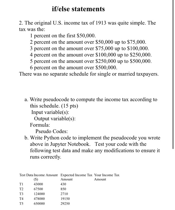 Solved If else Statements 2 The Original U S Income Tax Of Chegg solved-if-else-statements-2-the-original-u-s-income-tax-of-chegg