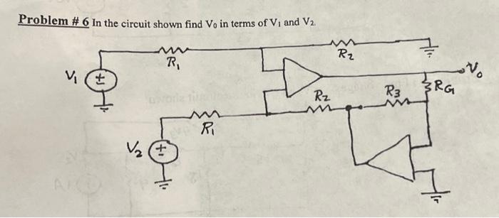 Solved Problem \# 6 In the circuit shown find V0 in terms of | Chegg.com