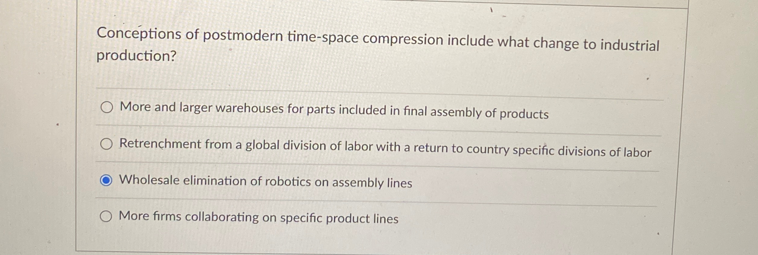 Solved conc ptions of postmodern time space compression chegg