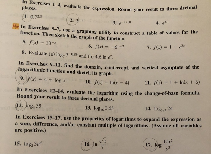 Solved In Exercises 1-4, evaluate the expression. Round | Chegg.com