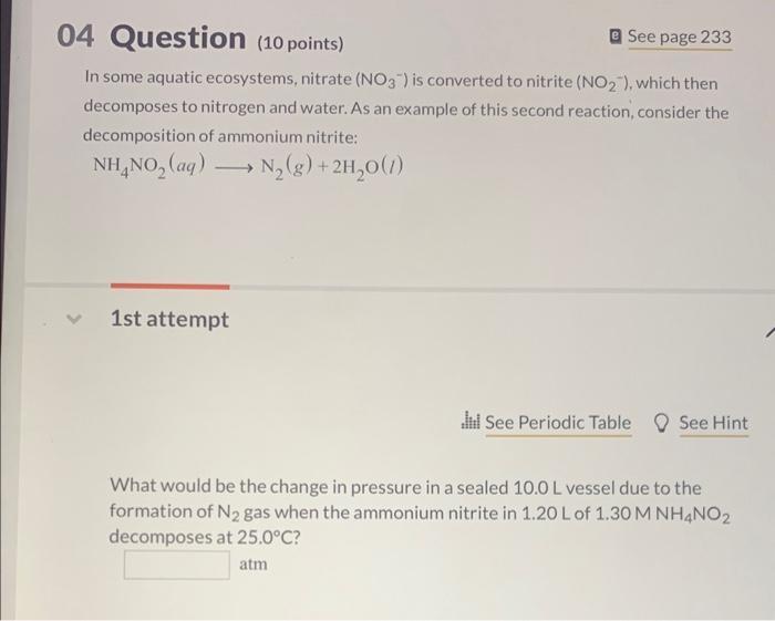 Solved In some aquatic ecosystems, nitrate (NO3−)is