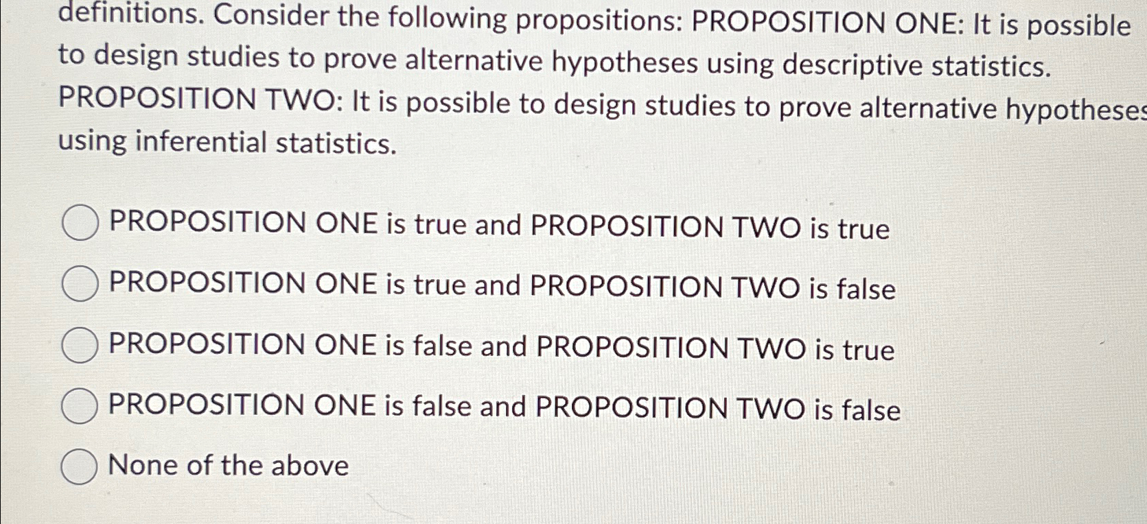 Definitions. Consider The Following Propositions: | Chegg.com