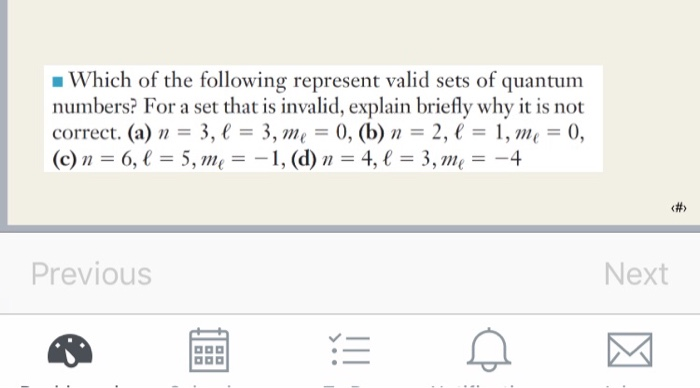 Solved . Which of the following represent valid sets of | Chegg.com