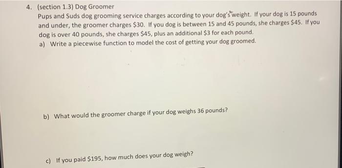 Dog deals grooming charges