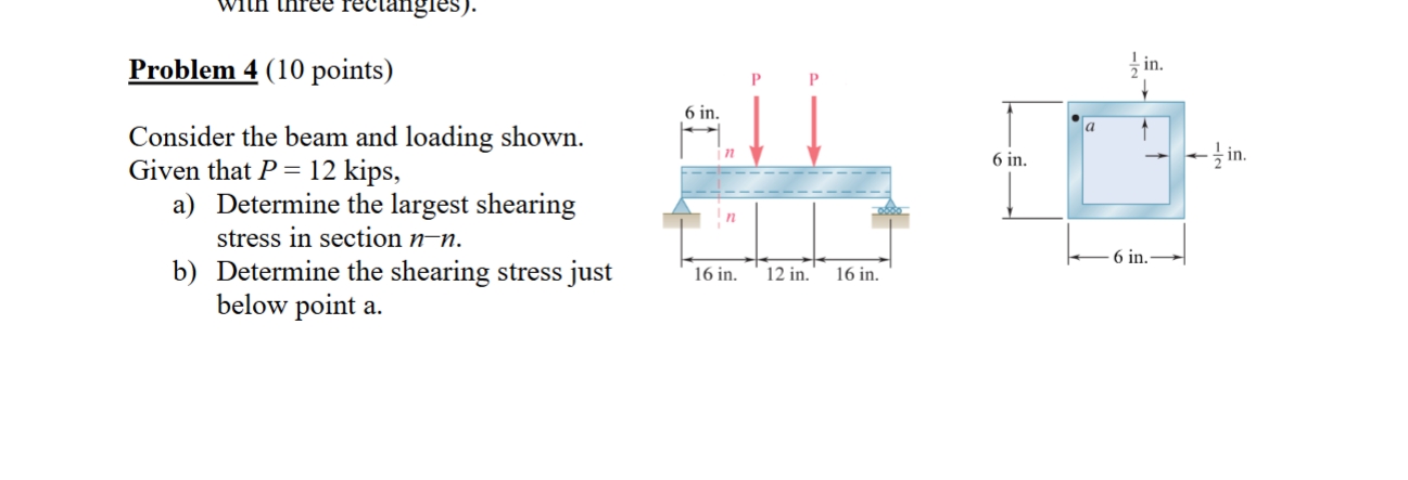 Solved Problem 4 (10 ﻿points) ﻿Consider the beam and loading | Chegg.com
