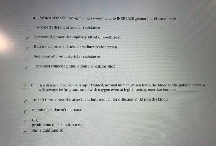 Solved a. Which of the following changes would tend to | Chegg.com