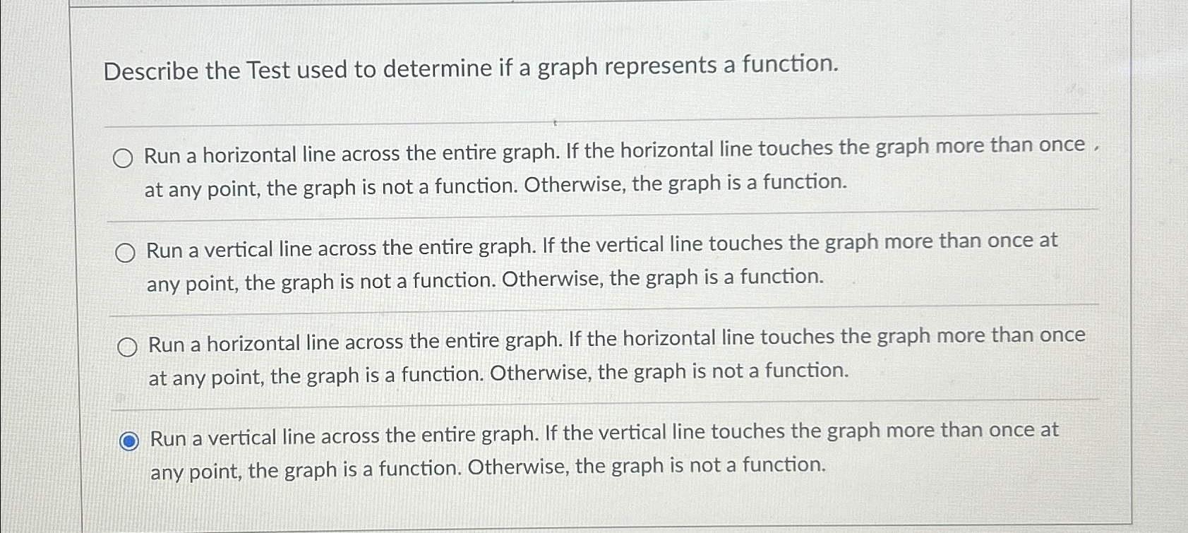 Solved Describe the Test used to determine if a graph | Chegg.com