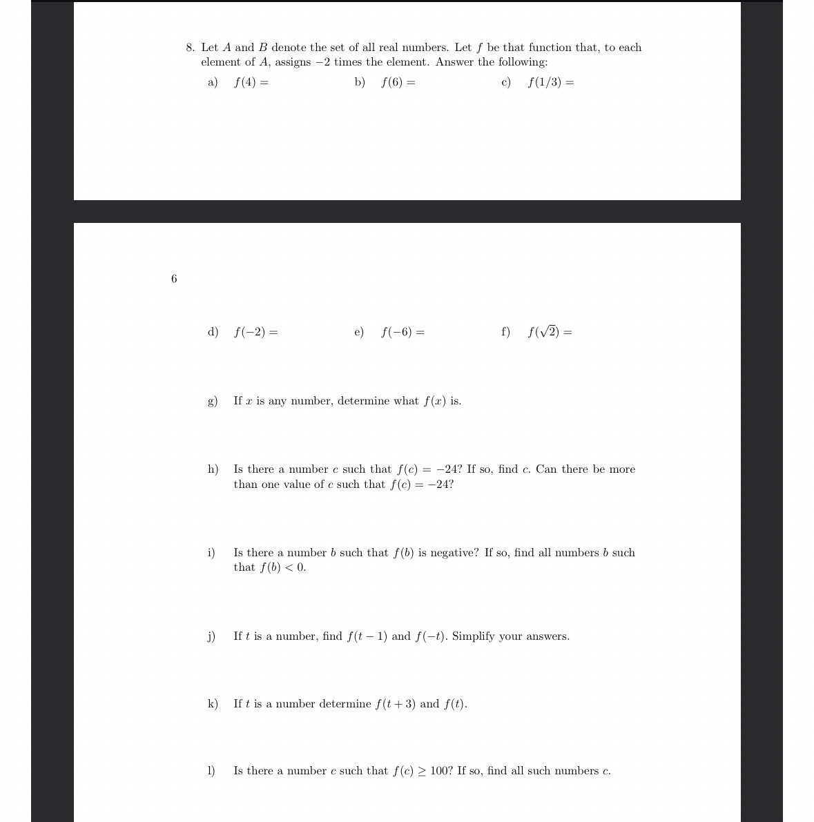 Solved Let A and B ﻿denote the set of all real numbers. Let | Chegg.com