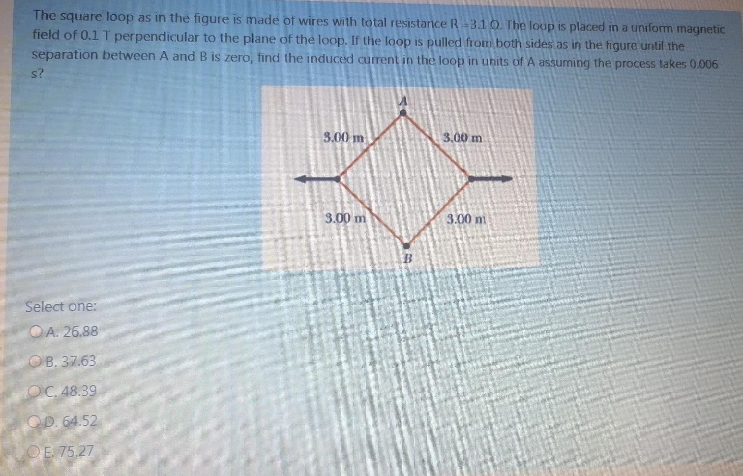 Solved The square loop as in the figure is made of wires | Chegg.com