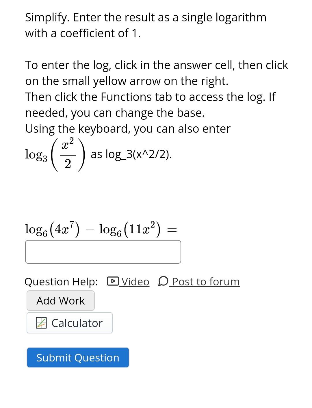 Solved Simplify. Enter the result as a single logarithm with | Chegg.com