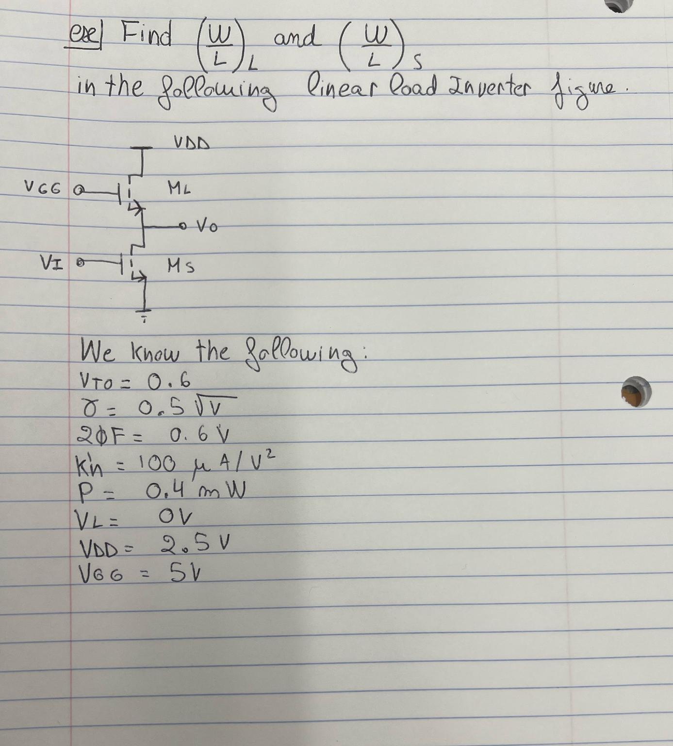 Find (WL)L ﻿and (WL)S ﻿in the following linear load | Chegg.com