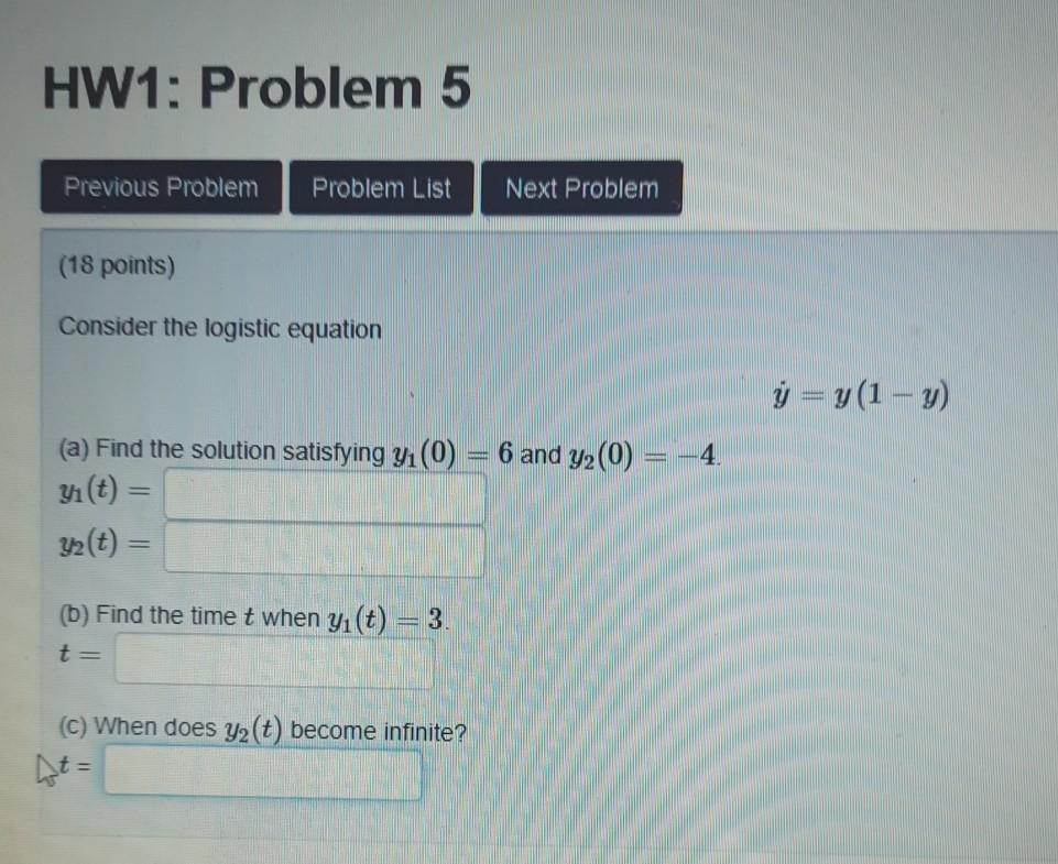 Solved HW1: Problem 5 Previous Problem Problem List Next | Chegg.com