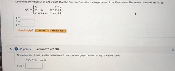 Solved Determine The Values A, B, And C Such That The | Chegg.com