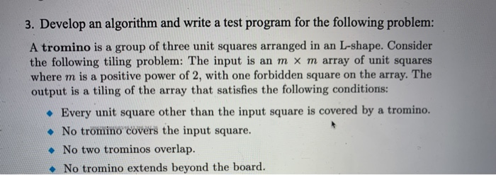 Solved 3. Develop an algorithm and write a test program for | Chegg.com