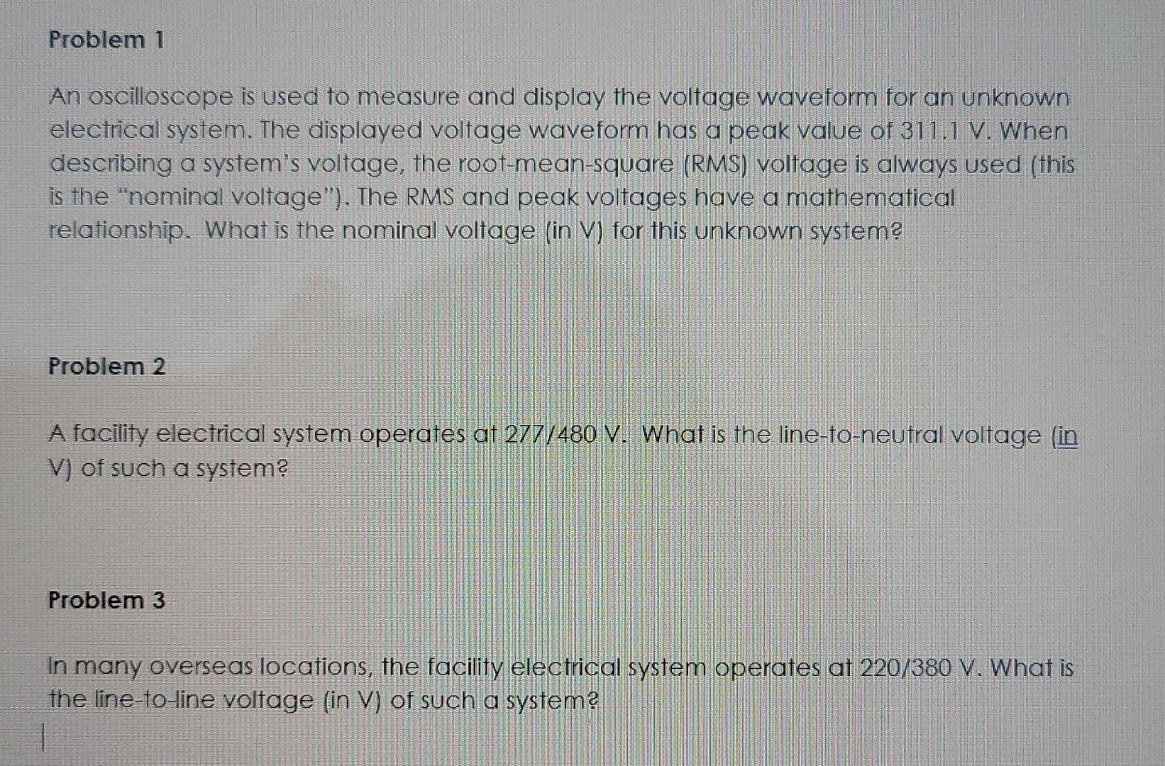Solved Problem 1 An oscilloscope is used to measure and | Chegg.com
