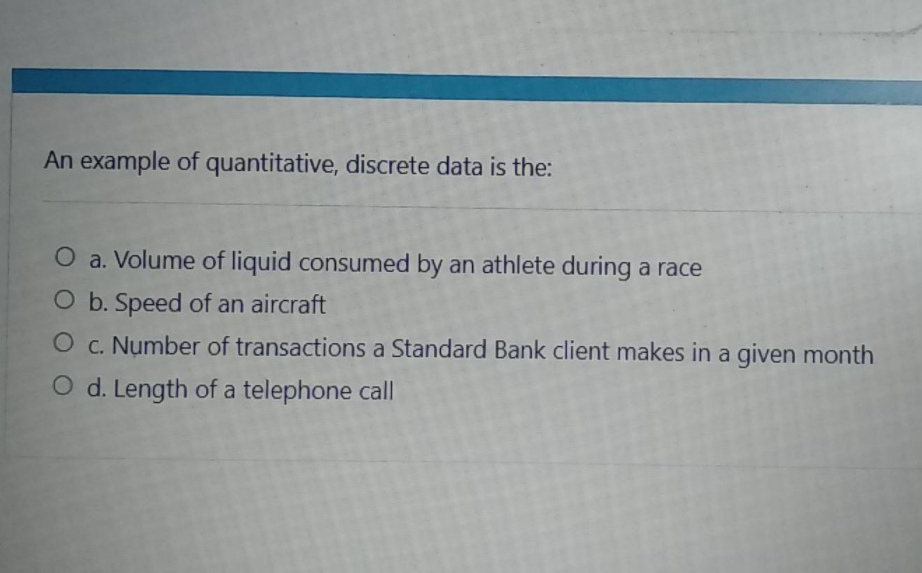 Quantitative Discrete Data