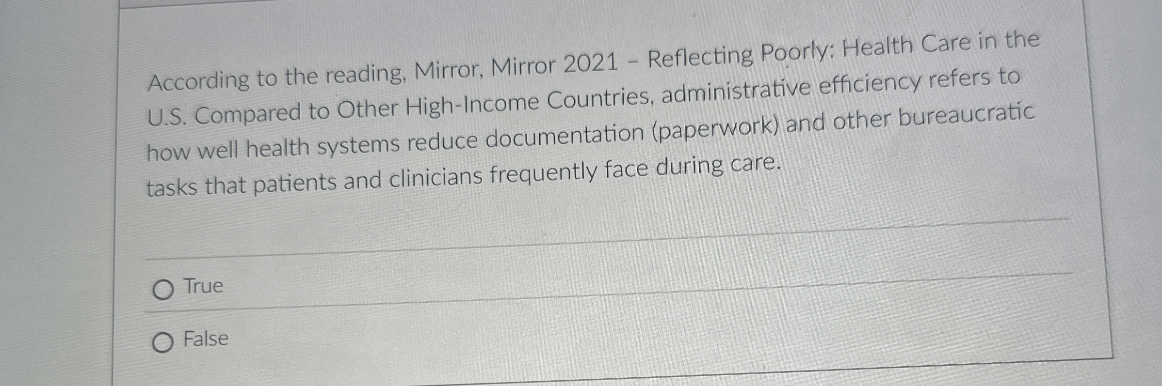 Solved According to the reading, Mirror, Mirror 2021