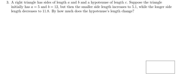 if the length of sides of a right angled triangle