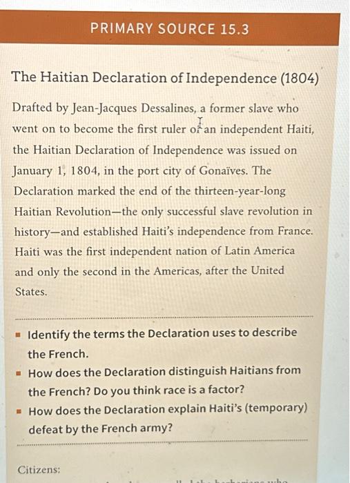 where was the haitian declaration of independence published