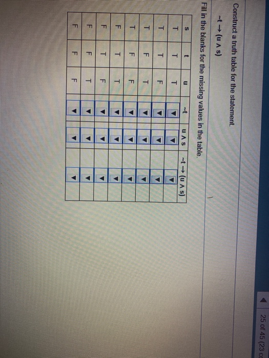 Solved 25 of 45 (23 cc Construct a truth table for the | Chegg.com