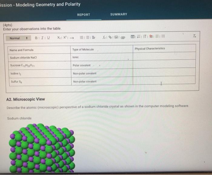 Solved bmission Modeling Geometry and Polarity REPORT