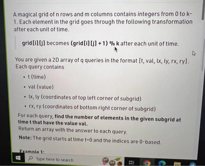 Solved A magical grid of n rows and m columns contains | Chegg.com