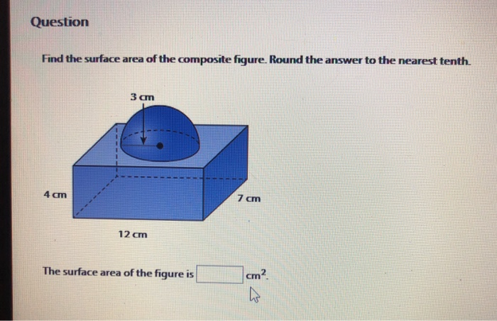 Solved Question Find the surface area of the composite | Chegg.com