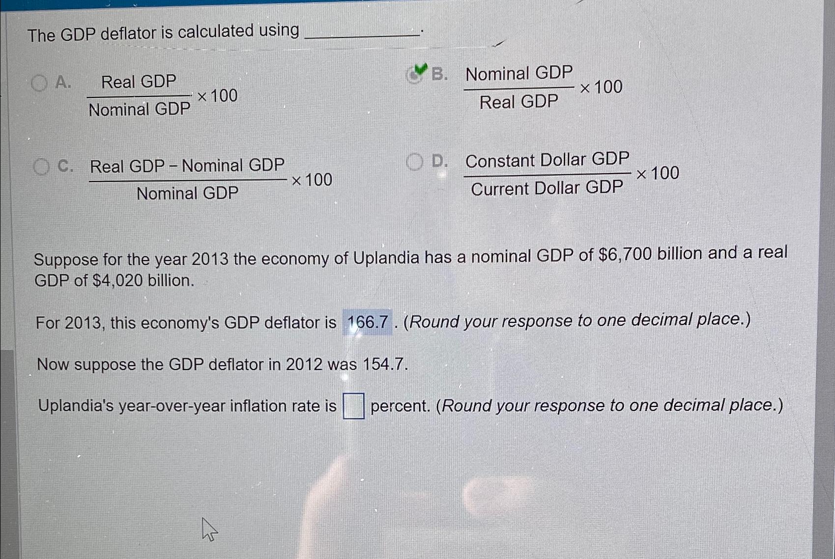 Solved The GDP Deflator Is Calculated | Chegg.com