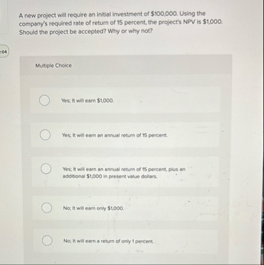 Solved A new project will require an initial investment of | Chegg.com