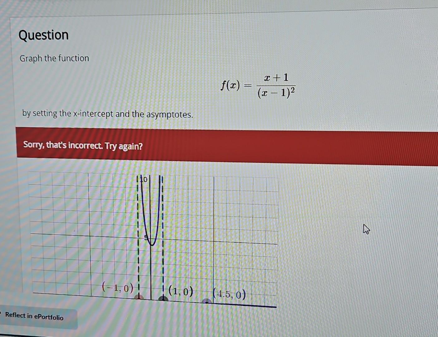 Solved F X X−1 2x 1 By Setting The X Intercept And The