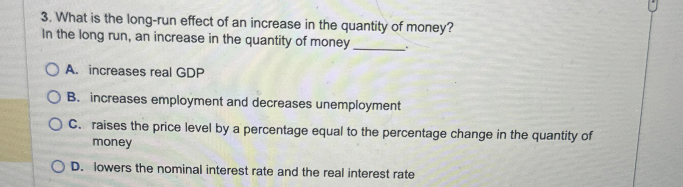 Solved What is the long-run effect of an increase in the | Chegg.com