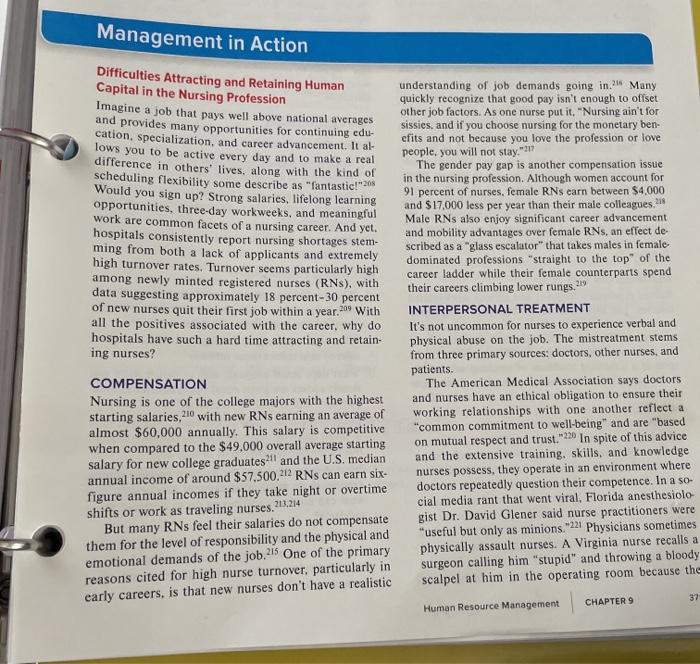 Solved Please read the Management In Action Case on p. 371 | Chegg.com