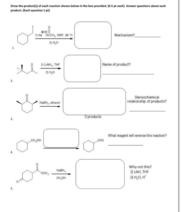 Solved Draw the product(s) of each reaction shown below in | Chegg.com